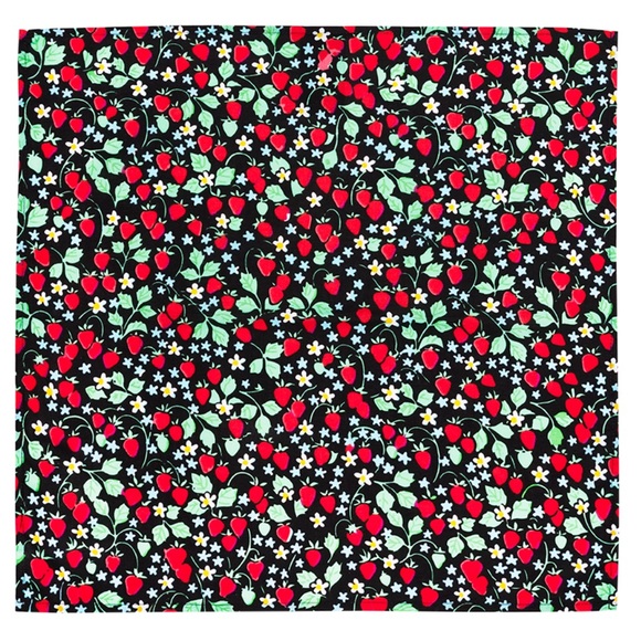 Lush Accessories - LUSH Strawberry Patch Knot Wrap- 100% Organic Cotton Bandana Scarf